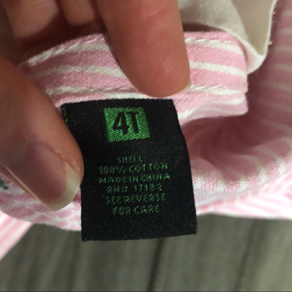 Children’s John Dear Overalls, Pink & White, 4T - Picture 7 of 8